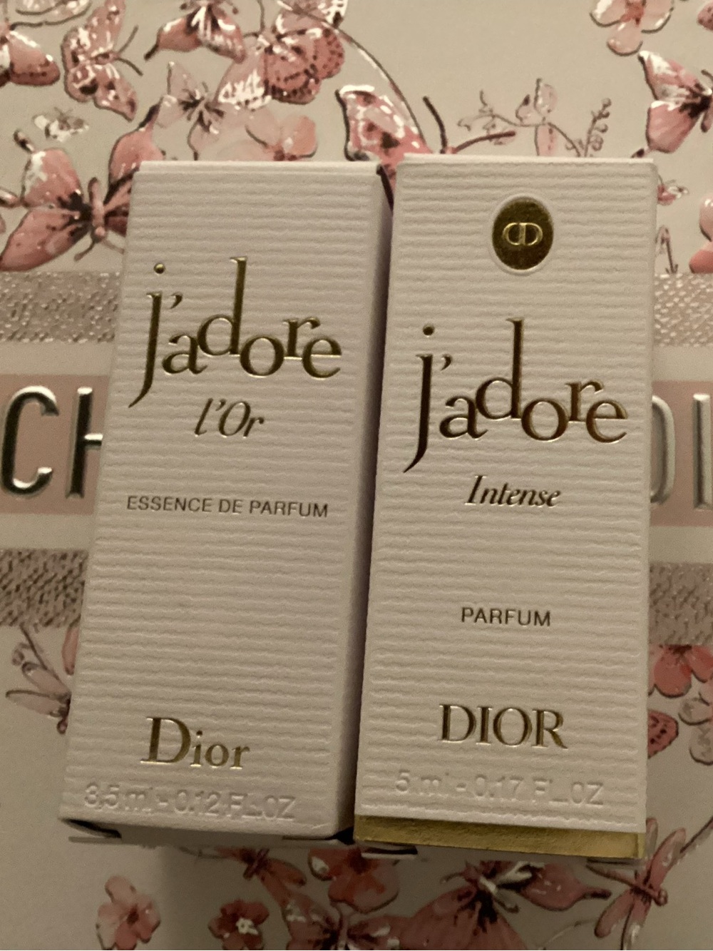 SOLD: Dior J'adore two bottles, deluxe miniature